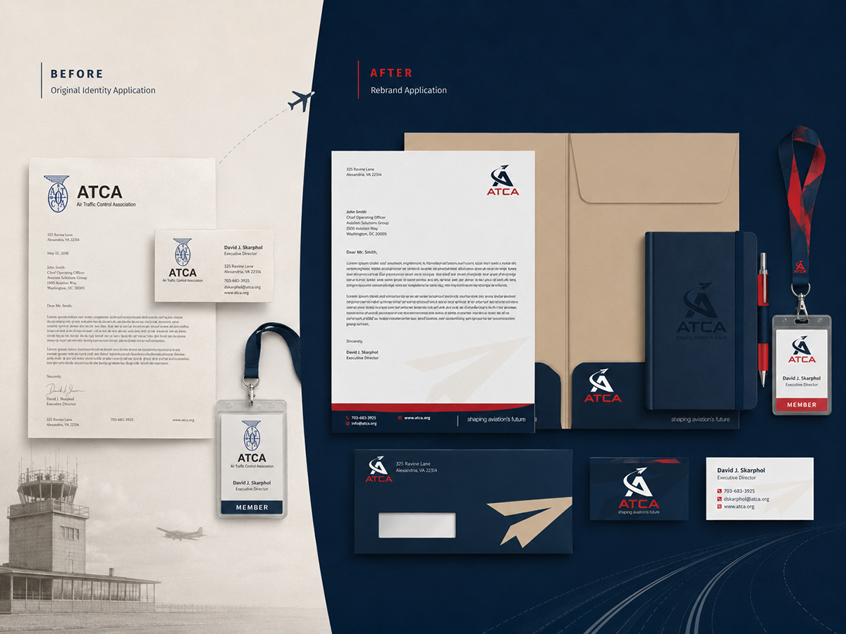 ATCA before and after brand identity comparison