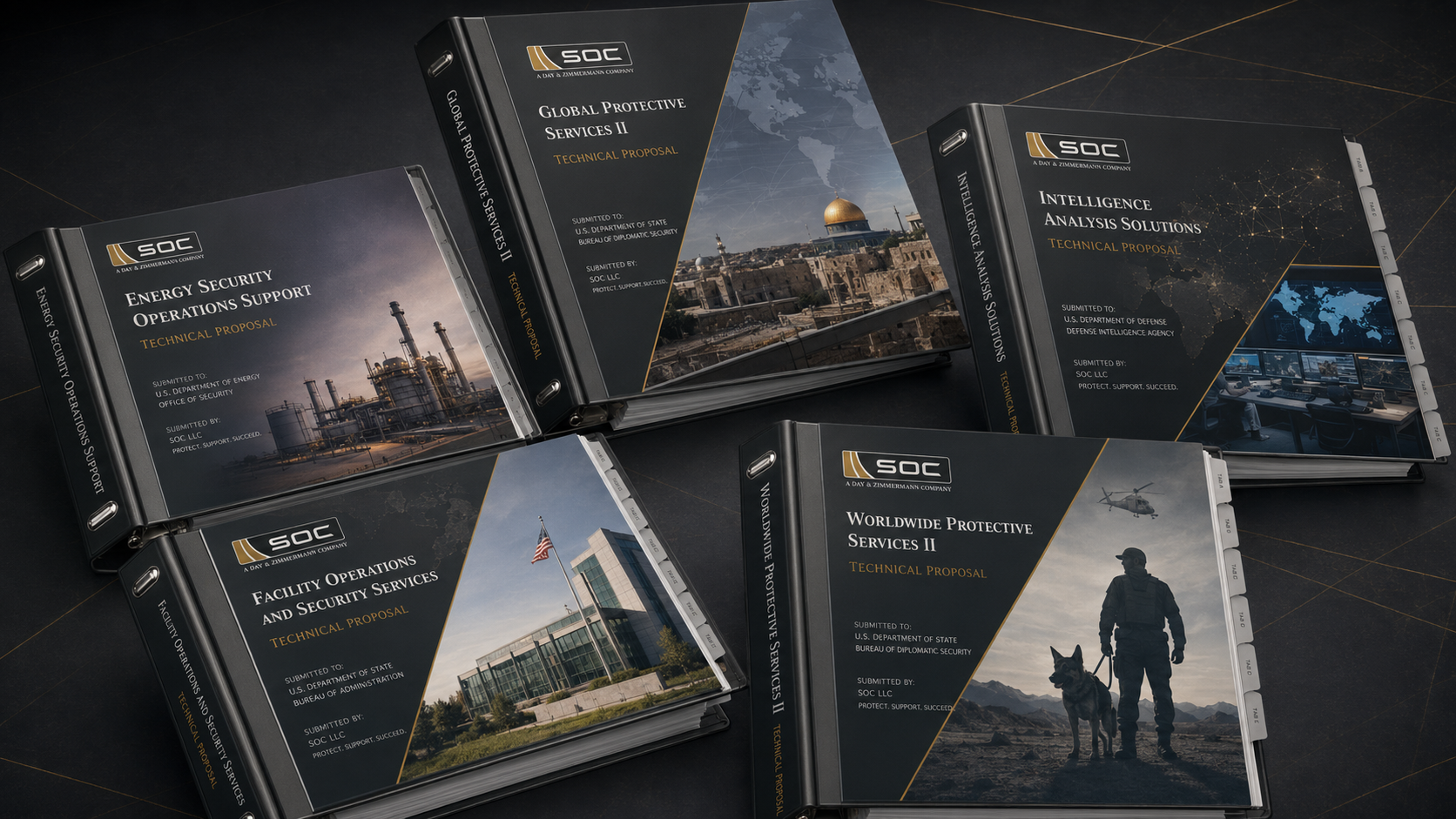SOC Department of State proposal covers including Global Protective Services Energy Security and Intelligence Analysis submissions